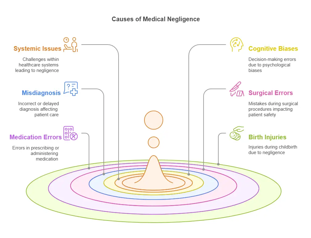 Infographic showing Causes of Medical Negligence