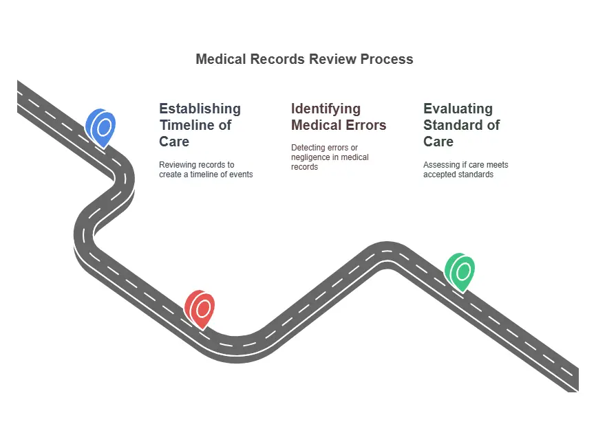Infographic showing Medical Records Review process